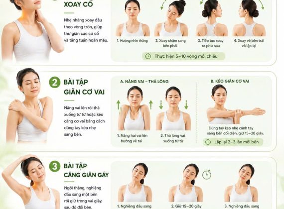 Các bài tập vận động phù hợp cho vùng cổ vai gáy