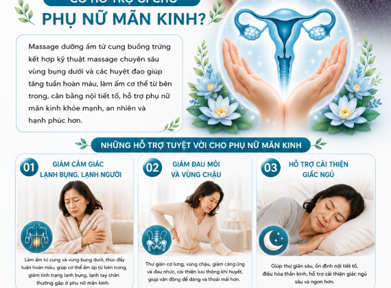 Massage dưỡng ấm tử cung buồng trứng có hỗ trợ gì cho phụ nữ mãn kinh?