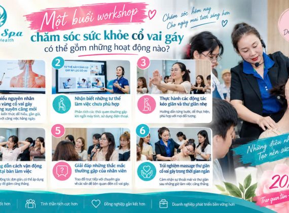 Một buổi workshop chăm sóc sức khỏe cổ vai gáy có thể gồm những hoạt động nào?
